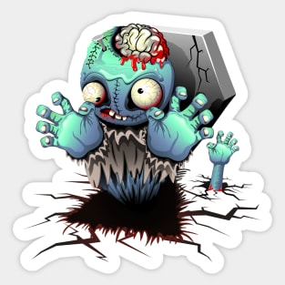 Zombie Monster Cartoon Sticker
